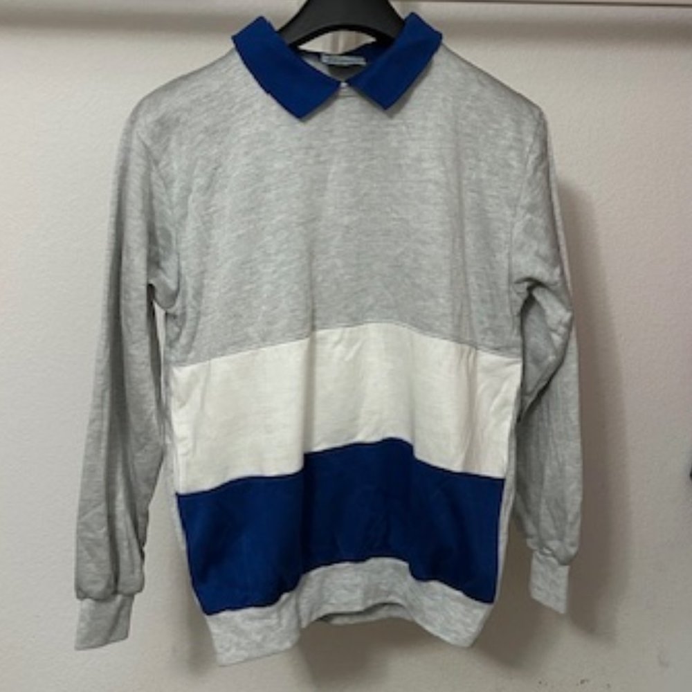 Vintage Ryan Keith Sweater Men's Gray and Blue Medium